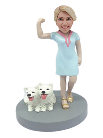 Woman and Two Dogs