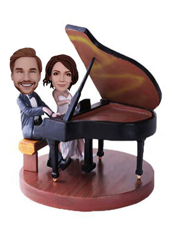 Couple playing the piano