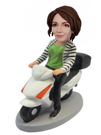 Lady on a motorcycle
