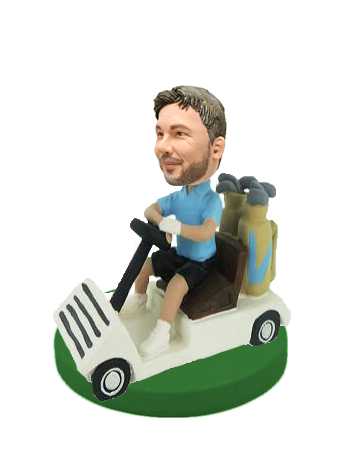 Man in a golf cart