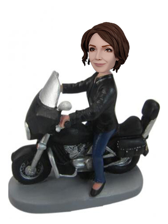 Lady on a motorbike