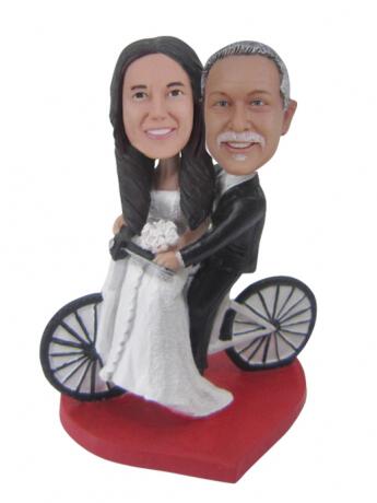 Wedding couple on a bike