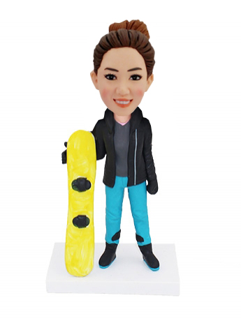 Girl with a snowboard